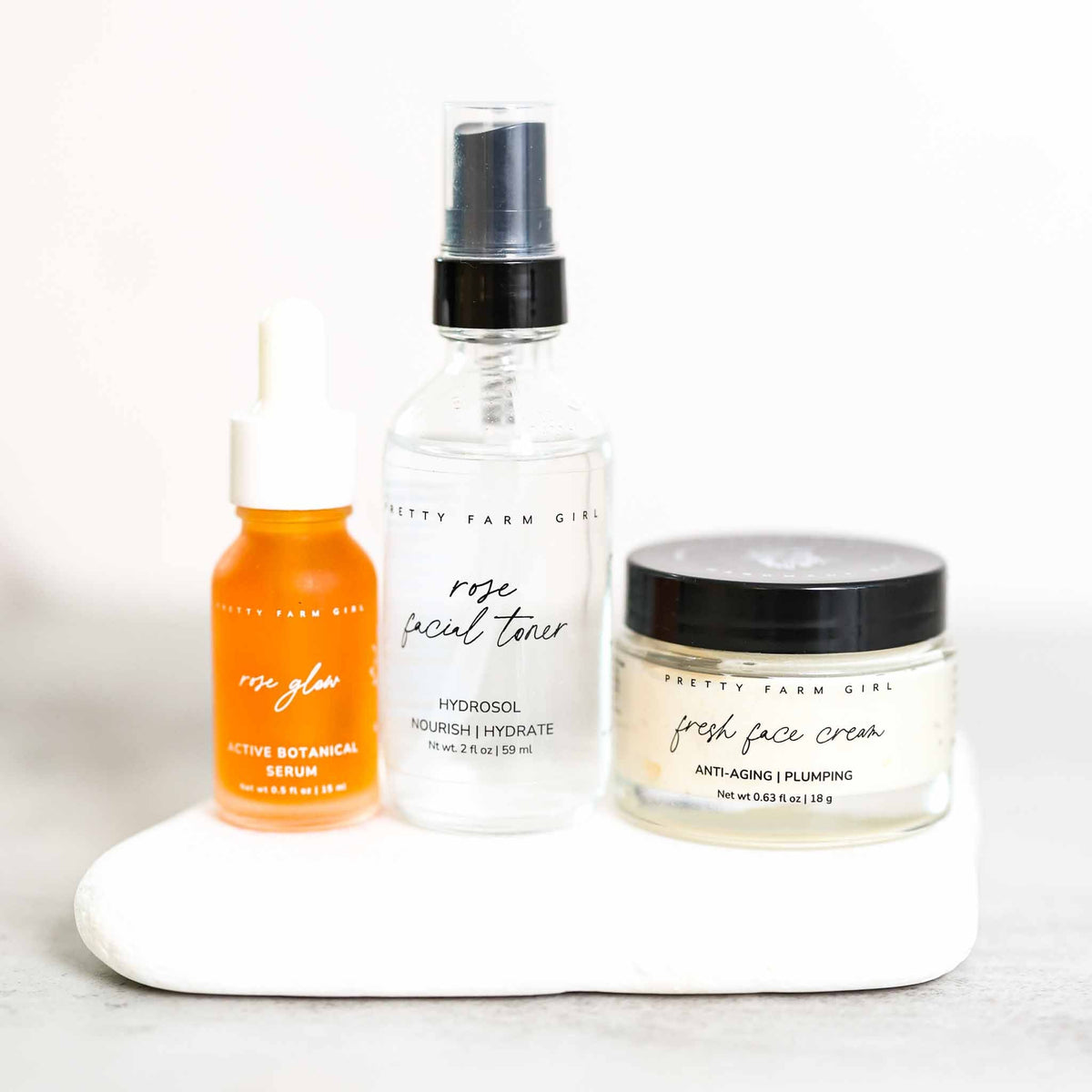 Radiance Glow Kit — Rose Toner, Face Cream & Glow Serum Set