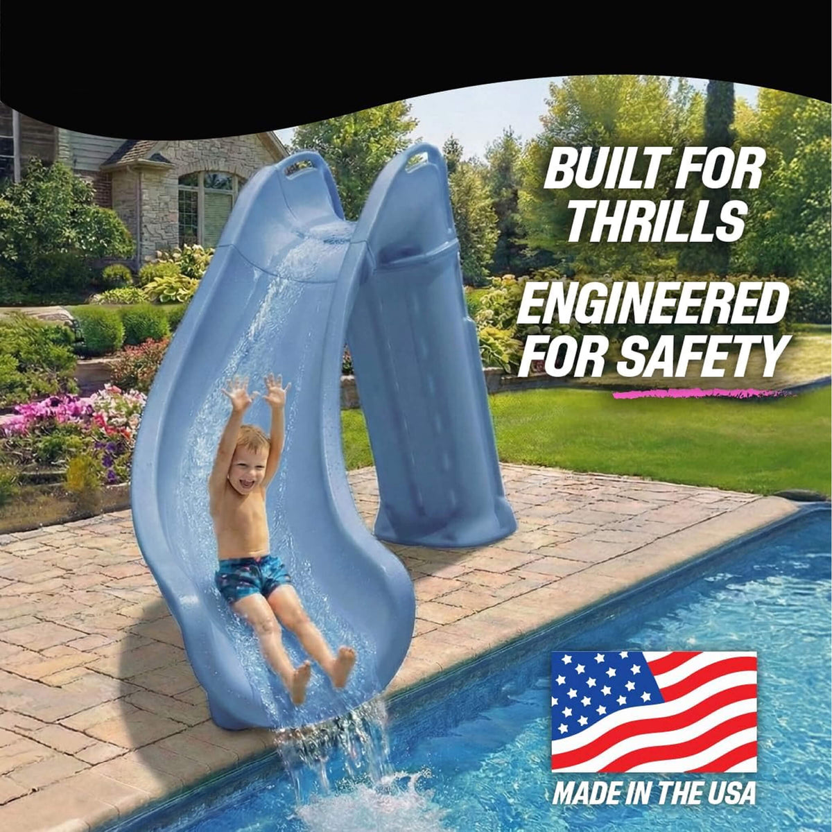 Heavy-Duty Commercial Reinforced Leak-Proof Waterslide with Handrails