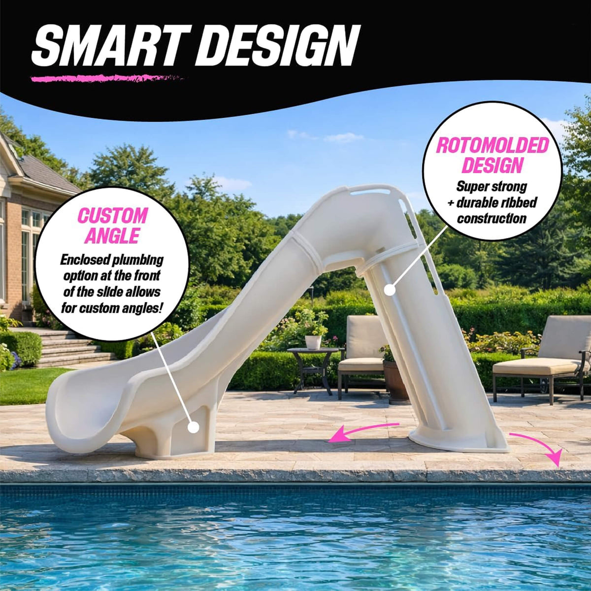 Heavy-Duty Commercial Reinforced Leak-Proof Waterslide with Handrails