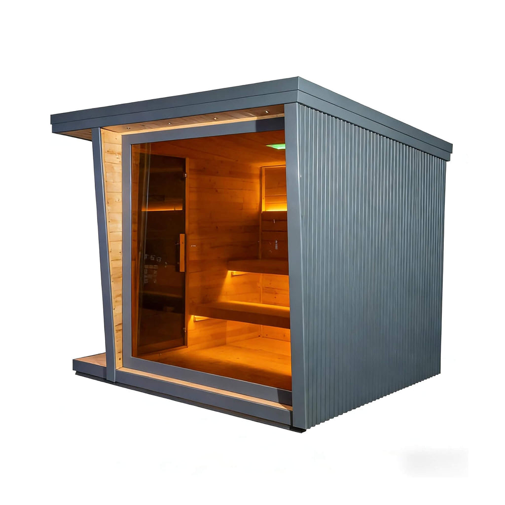Noir Luxury 6-Person Outdoor Traditional Steam Sauna With 6KW 220V Sauna Heater And Stones (SAK39275)