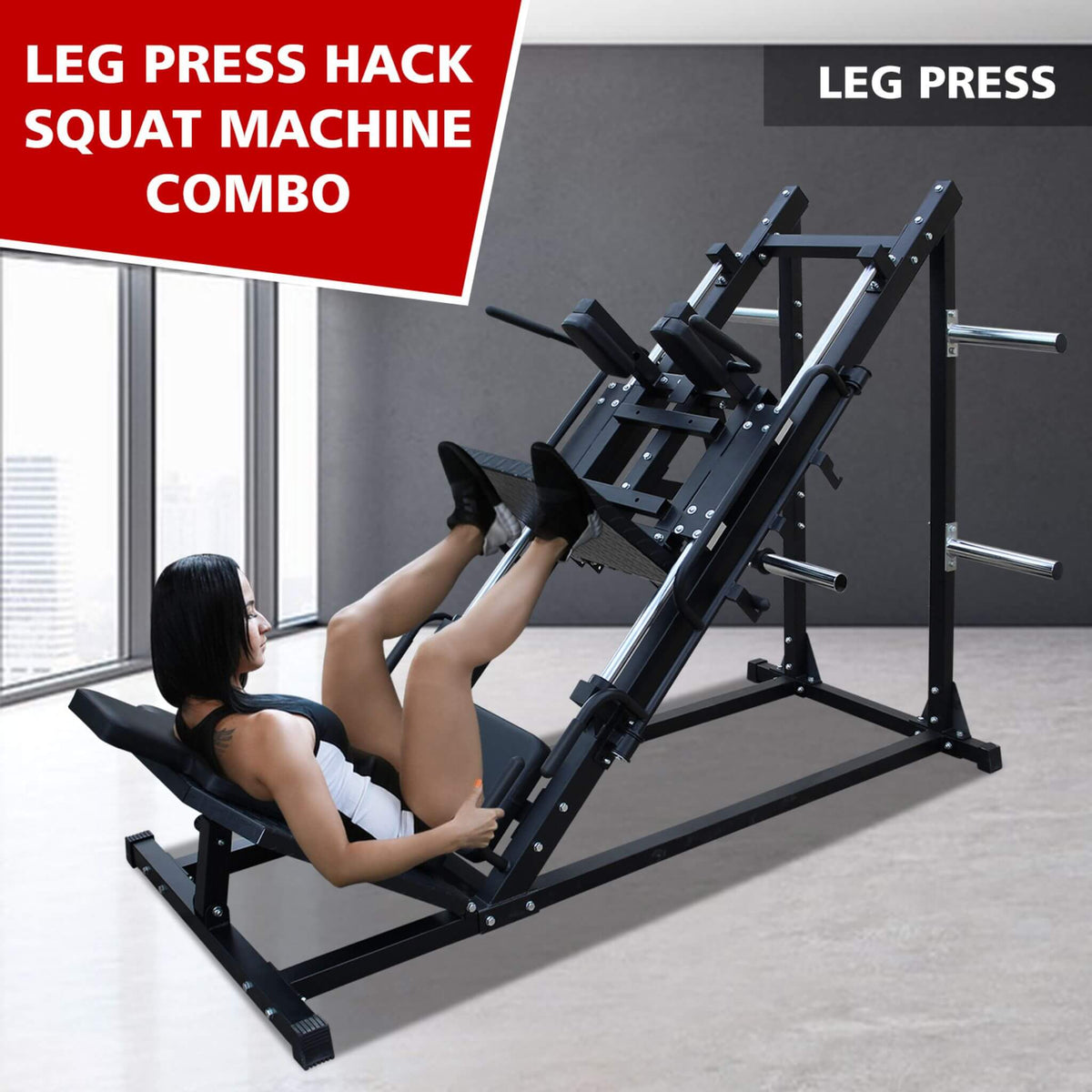 Professional Adjustable Leg Press & Hack Squat Machine for Home Gyms
